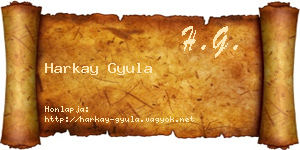 Harkay Gyula névjegykártya